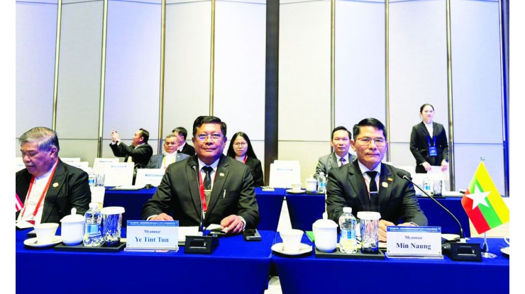 (၉) ကြိမ်မြောက် အာဆီယံ-တရုတ် ပိုးမွှားရောဂါကင်းစင်ရေး ပူးပေါင်းဆောင်ရွက်မှုဆိုင်ရာ စိုက်ပျိုးရေးဝန်ကြီးများအစည်းအဝေး ပြည်ထောင်စုဝန်ကြီး ဦးမင်းနောင် ဦးဆောင်သော မြန်မာကိုယ်စားလှယ်အဖွဲ့ တက်ရောက်