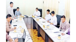 နိုင်ငံ့စီးပွားမြှင့်တင်ရေးရန်ပုံငွေဖြင့်ဆောင်ရွက်မည့် စီမံကိန်းလုပ်ငန်းများ အကောင် အထည်ဖော်ရေး လုပ်ငန်းညှိနှိုင်းအစည်းအဝေးကျင်းပ
