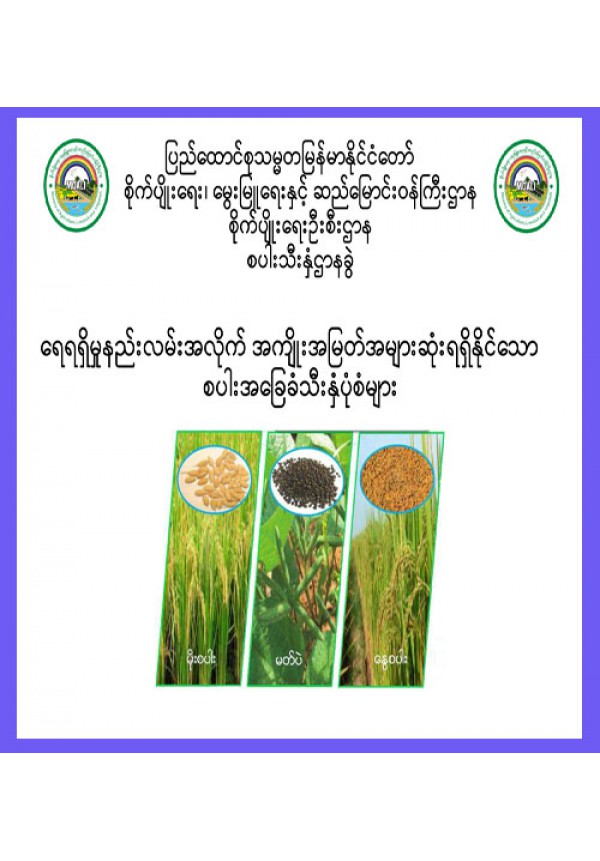 ရေရရှိမှု နည်းလမ်းအလိုက် အကျိုးအမြတ် အများဆုံး ရရှိနိုင်သည့် စပါးအခြေခံ သီးနှံပုံစံ