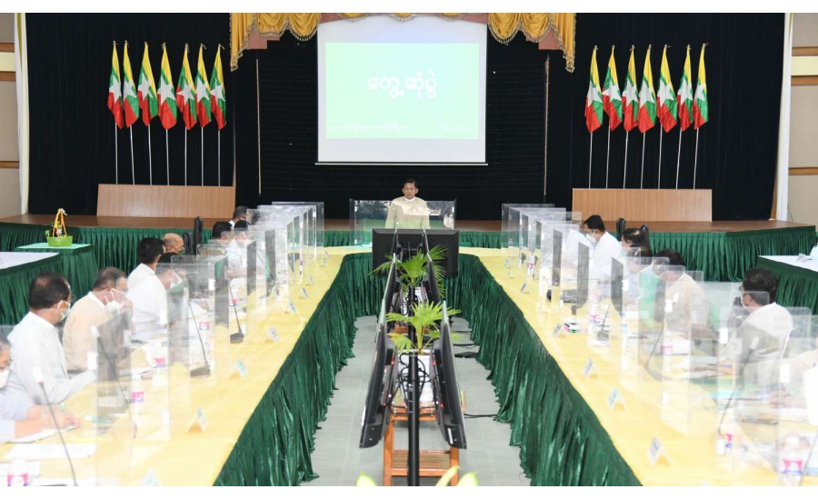 နိုင်ငံတော်စီမံအုပ်ချုပ်ရေးကောင်စီဥက္ကဋ္ဌ၊ နိုင်ငံတော်ဝန်ကြီးချုပ် ဗိုလ်ချုပ်မှူးကြီး မင်းအောင်လှိုင် စိုက်ပျိုးရေး၊ မွေးမြူရေးနှင့်ဆည်မြောင်းဝန်ကြီးဌာနမှ တာဝန်ရှိသူများ နှင့်တွေ့ဆုံ၍ စိုက်ပျိုးရေး ကဏ္ဍဖွံ့ဖြိုး တိုးတက်ရေး ဆွေးနွေးမှာကြား