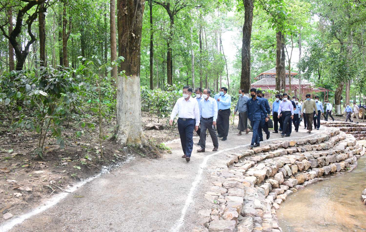 နိုင်ငံတော်ဝန်ကြီးချုပ် ဗိုလ်ချုပ်မှူးကြီး မင်းအောင်လှိုင် မြန်မာနိုင်ငံကော်ဖီအသင်း နှင့် ပြင်ဦးလွင် ကော်ဖီဥယျာဉ် ဆောင်ရွက်နေမှု အခြေအနေများအား ကြည့်ရှုစစ်ဆေး