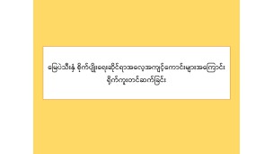 မြေပဲသီးနှံ စိုက်ပျိုးရေးဆိုင်ရာအလေ့အကျင့်ကောင်းများအကြောင်း ရိုက်ကူးတင်ဆက်ခြင်း 