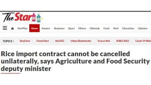 Rice import contract cannot be cancelled unilaterally, says Agriculture and Food Security deputy minister