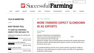 More farmers expect slowdown in ag exports