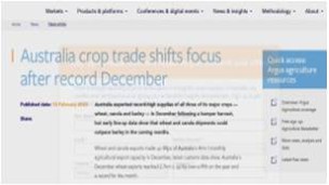 Australia crop trade shifts focus after record December