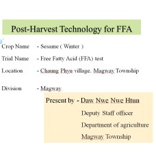 Post-Harvest Technology for FFA