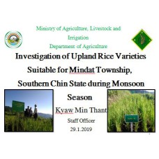  Investigation of Upland Rice Varieties Suitable for Mindat Township,  Southern Chin State during Monsoon Season 