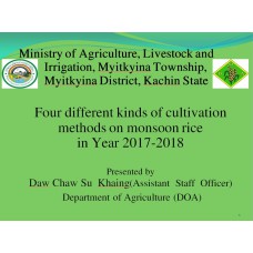 Four different kinds of cultivation methods on monsoon rice in Year 2017-2018