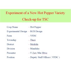 Experiment of a New Hot Pepper Variety Check-up for TSC