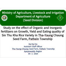 Study on the effect of Organic and Inorganic fertilizers on Growth, Yield and Eating quality of Sin Thu Kha Rice Variety in Tha-Yaung Chaung Seed Farm, Pathein Township