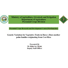 Genetic Variation for Vegetative Traits in Dura х Dura mother palm families originating from Cost Rica